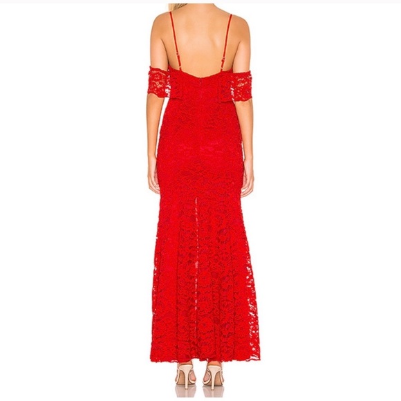 Majorelle Angelique Red Lace Gown Maxi Dress - Picture 3 of 8